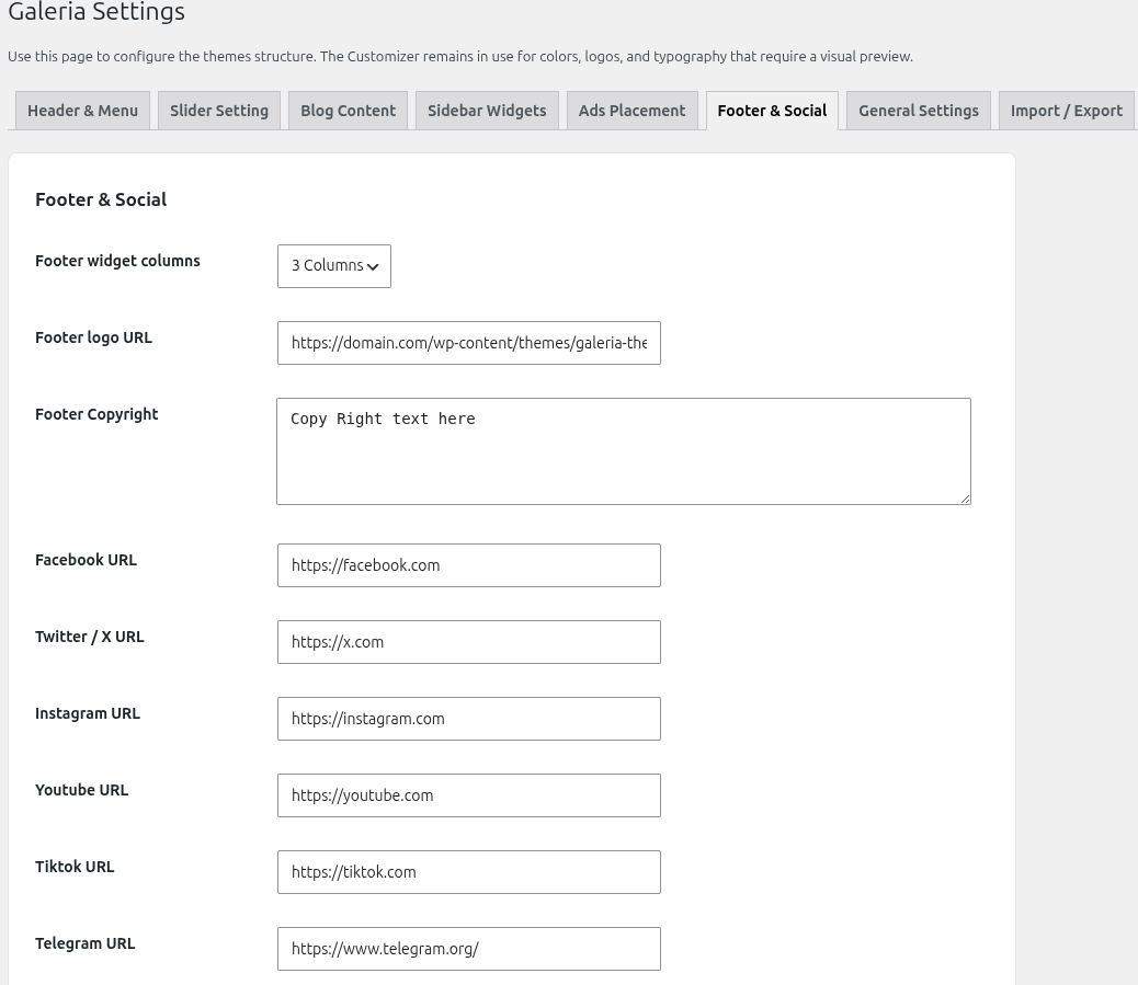 Footer dan sosial
