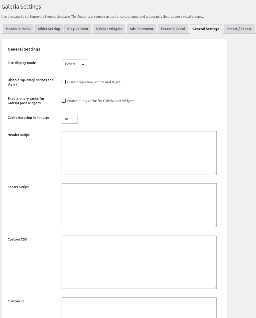 General Settings